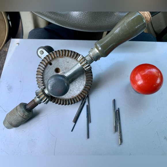 Mid Century Vintage Stanley Handyman Handheld Manual Eggbeater Drill H1220 - Picture 15 of 16